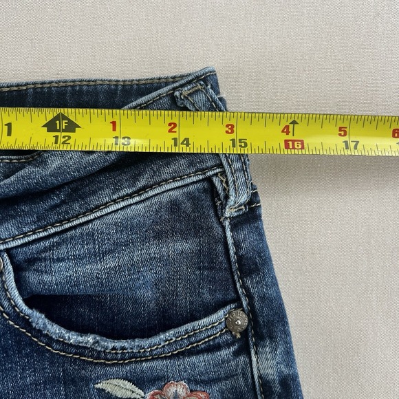 Silver Jeans Womens SZ 27x31 Embroidered Elyse Skinny Low Rise Preppy Boho - Picture 11 of 12